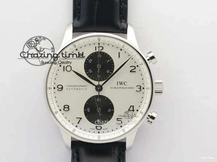 MIROTIME 0507 Sustainable Portuguese IW5444 SS White Dial RG Numbers On Brown Leather Strap A 7256